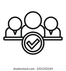 Approved team icon outline vector. Human work. Staff company