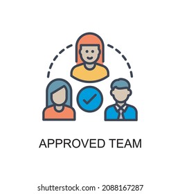 Approved Team vector Filled outline Icon Design illustration. Web And Mobile Application Symbol on White background EPS 10 File