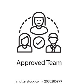 Approved Team vector outline Icon Design illustration. Web And Mobile Application Symbol on White background EPS 10 File