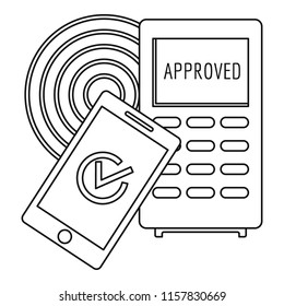 Approved terminal payment icon. Outline approved terminal payment vector icon for web design isolated on white background