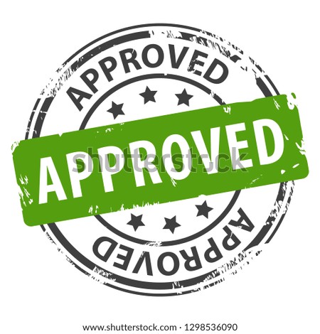 Approved text rubber stamp icon isolated on white background. Symbol of approval. Vector illustration