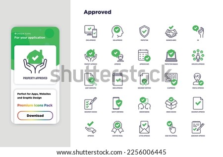 Approved thin line icons set: sync, idea, agreement, calendar date, employee, audit completed, document certified, profile, checklist, understanding. Modern vector illustration.