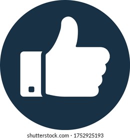 Approved or thumbs up, like vector icon