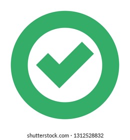 Approved tick icon, check mark vector symbol