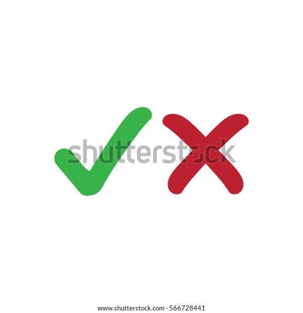 Approved\
tick an rejected cross red and green,\
vector