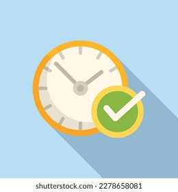 Approved timer icon flat vector. Team go. Work project