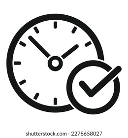 Approved timer icon simple vector. Team go. Work project