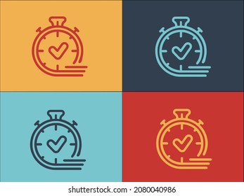 Approved Timer Logo Template, Simple Flat Icon Of vector,icon,timer