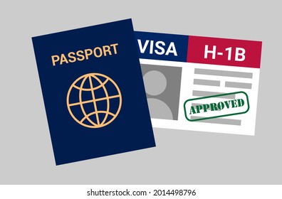 Approved USA viza H-1B. Visa in the United States temporary work for foreign skilled workers in specialty occupation.