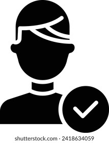 Approved User solid and glyph vector illustration