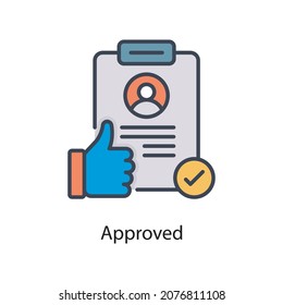 Approved vector fill outline Icon Design illustration. Web And Mobile Application Symbol on White background EPS 10 File