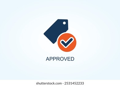 Ilustração De Símbolo De Vetor Ou De Sinal De Logotipo Aprovado