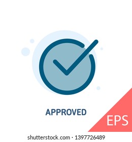 Approved. Vector modern line design illustration icon