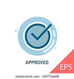 Approved. Vector modern line design illustration icon