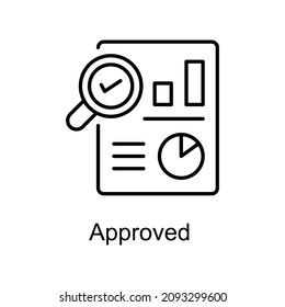 Icono de contorno vectorial aprobado para web aislada en archivo EPS 10 de fondo blanco