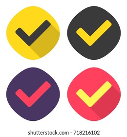 Approved, verified sign, badge. Vector illustrations set on white background. Concept for smm, social media marketing.