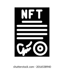 approved virtual nft contract glyph icon vector. approved virtual nft contract sign. isolated contour symbol black illustration