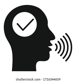 Approved voice recognition icon. Simple illustration of approved voice recognition vector icon for web design isolated on white background