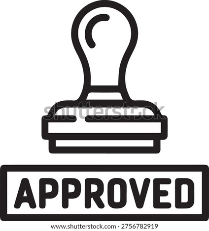 Approved web icon in line style. Checklist, accepted, stamp, accept, agree, quality control,