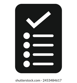 Approved wish list icon simple vector. Sheet affection key. Record data sheet