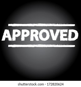 approved  words chalkboard background concept. vector illustration