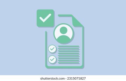 Esquema del historial de trabajo aprobado. Signo de estilo lineal para conceptos móviles y diseño web.