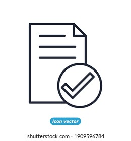 approvement icon. business quality check symbol template for graphic and web design collection logo vector illustration