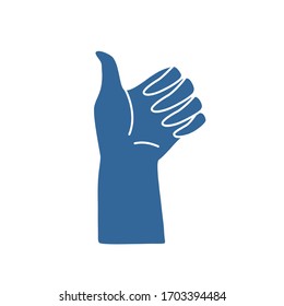 Genehmigen Geste, Hand-Silhouette isolierte Vektorillustration. Flache Clipkunst für Design.
