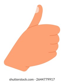 Die Genehmigung einer Handgeste mit einem Daumen-nach-oben-Zeichen vermittelt Zustimmung, positives Feedback und Unterstützung auf sauberem, weißem Hintergrund, was Erfolg und Zufriedenheit symbolisiert