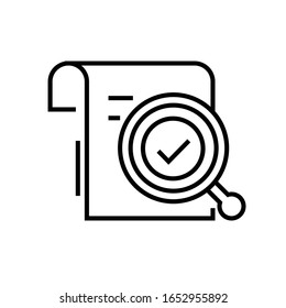 Icono de línea de informe, signo de concepto, ilustración de vector de esquema, símbolo lineal.