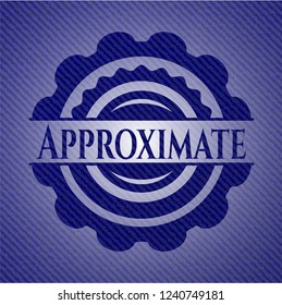 Approximate emblem with denim high quality background