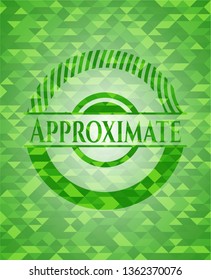 Approximate green emblem with mosaic background
