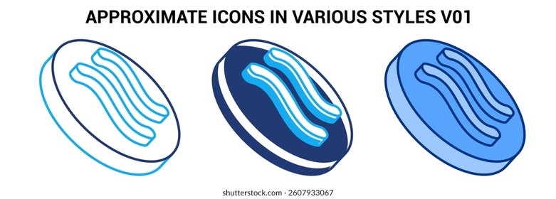 Approximate icon represented by Approximate symbol Blue, Dualline, Dualtone style.