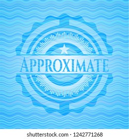 Approximate light blue water style emblem.
