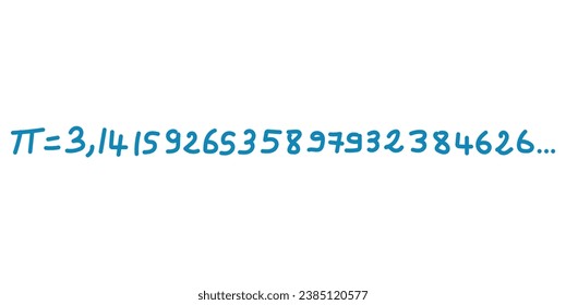 Approximate number of pi. Value of pi in mathematics. Happy international day of mathematics. Mathematical constant pi. Scientific resources for teachers and students. Vector illustration.