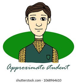 Approximate student 
vector illustration character face person