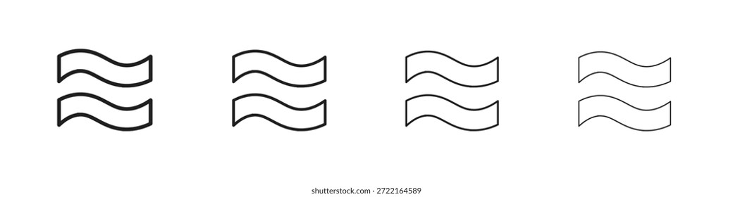 Aproximadamente igual icono de contorno de tendencias modernas versiones simples
