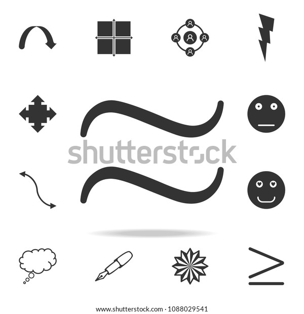 approximately\
equal symbol icon. Detailed set of web icons and signs. Premium\
graphic design. One of the collection icons for websites, web\
design, mobile app on white\
background