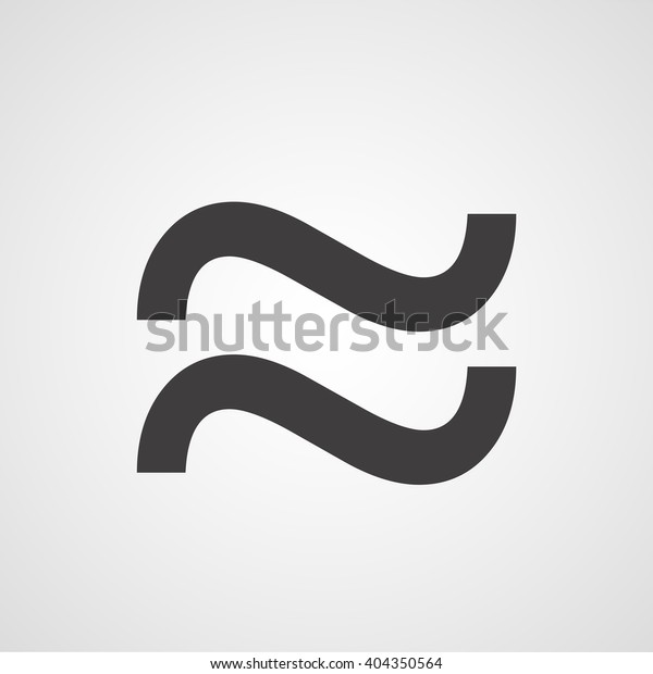 Approximately Equal Symbol Two Waves Vector Stock Vector Royalty Free 404350564