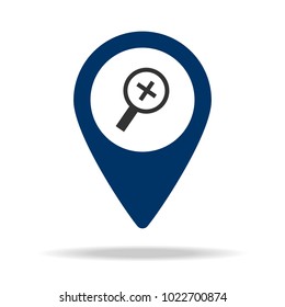 approximation sign in blue map pin icon. Element of map point for mobile concept and web apps. Icon for website design and development, app development. Premium icon on white background