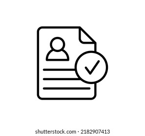 Appruved Resume vector linear cv icon. Modern outline logo concept on white background from Human Resources collection. Suitable for use on web apps, mobile apps and print media.