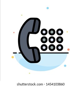 Apps, Call, Dial, Phone Abstract Flat Color Icon Template