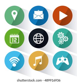 Apps and circles icon set