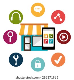 Apps design over white background, vector illustration.