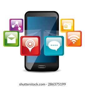 Apps design over white background, vector illustration.