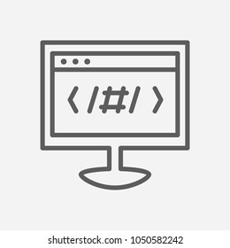 Apps development icon line symbol. Isolated vector illustration of  icon sign concept for your web site mobile app logo UI design.