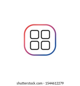 apps drawer  - Line Vector Icon