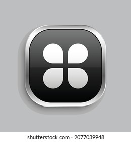 aplicaciones llenan el diseño de iconos. Estilo botón brillante rectángulo redondeado aislado en fondo gris. Ilustración del vector
