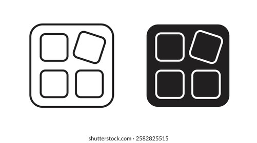 Apps filled and outlined icons vectors on white background