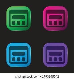 Apps four color glass button icon